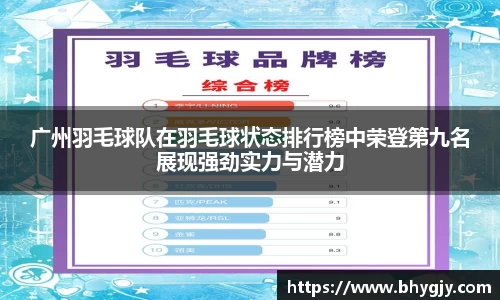 广州羽毛球队在羽毛球状态排行榜中荣登第九名展现强劲实力与潜力