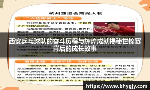 西安乒乓球队的奋斗历程与辉煌成就揭秘世锦赛背后的成长故事